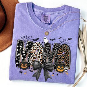 NEW Comfort Colors Vintage Spooky Mama Halloween Soft Cotton Tee Shirt for Women